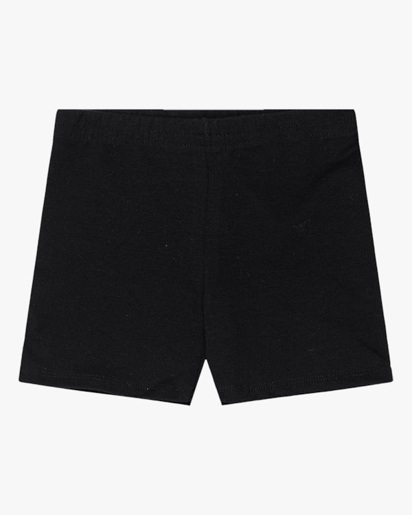 Shorts Básico Infantil Feminino em Cotton - Kely Kety - Preto