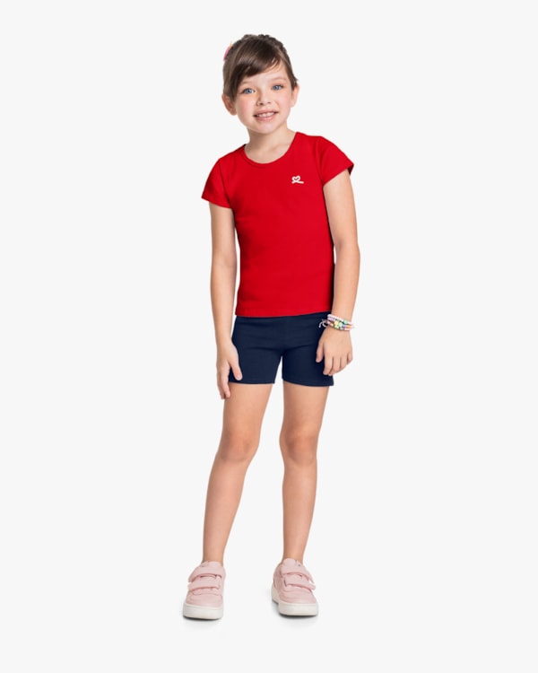 Shorts Básico Infantil Menina em Malha Cotton - Kely Kety - Oxford