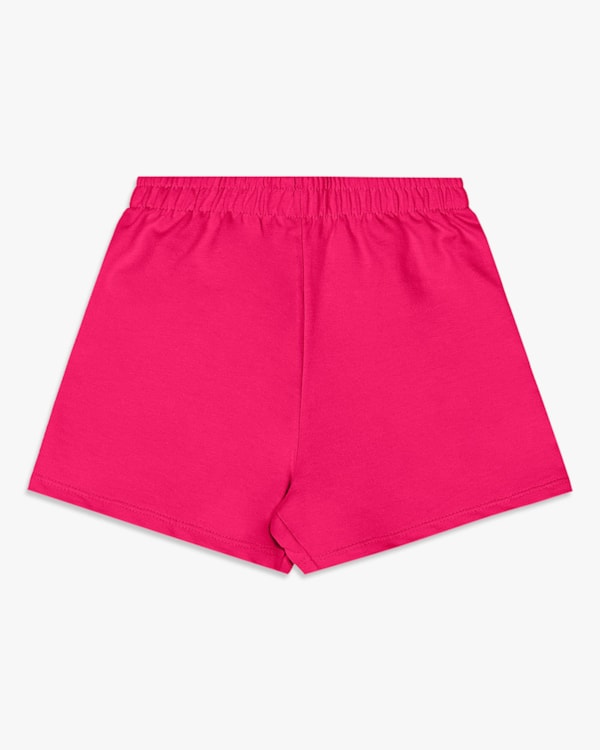 Shorts Básico Infantil Menina em Moletinho - Kely Kety - Cherry