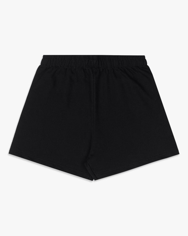 Shorts Básico Infantil Menina em Moletinho - Kely Kety - Preto