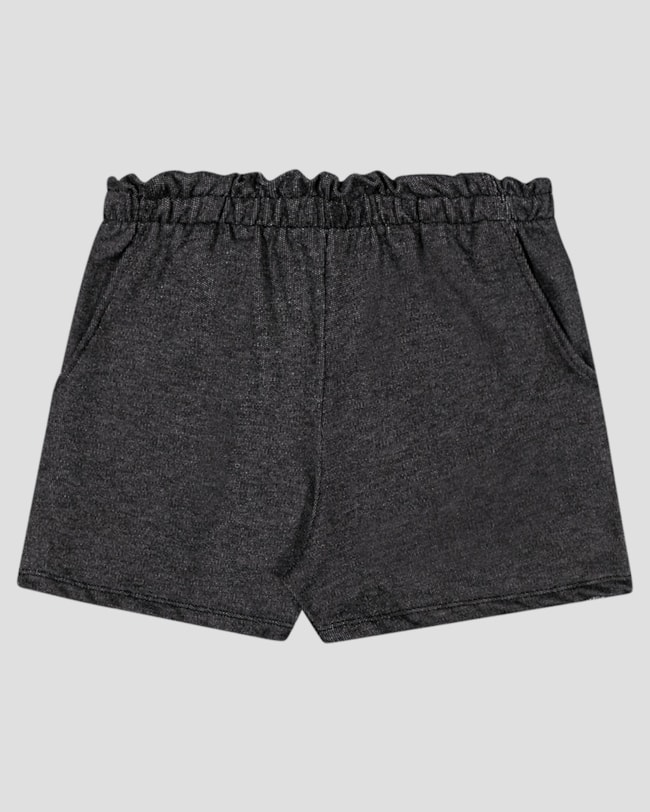 Shorts Básico Infantil Menina em Moletom Jeans Kely Kety Preto-d48f1b10-eea5-4ec9-9a69-e293201e9492