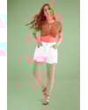 Shorts em Sarja com Barra Desfiada Cereja Rosa-a729e861-11f8-40fe-8e0b-3c9595a6f6fe