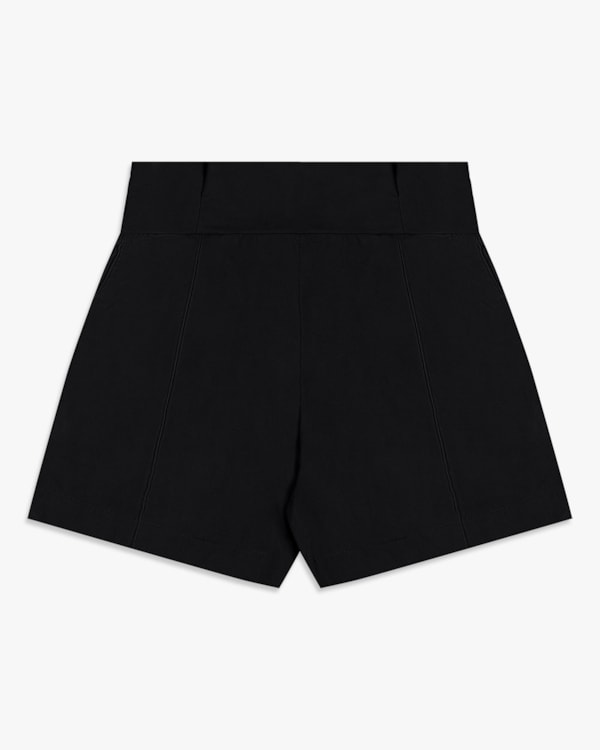 Shorts Feminino em Alfaiataria com Bolso - Cereja Rosa - Preto