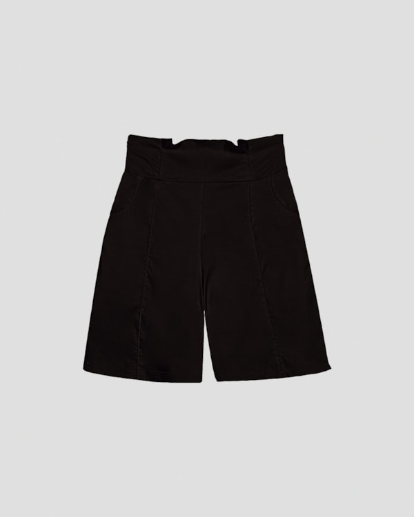 Shorts Feminino em Alfaiataria com Bolso Cereja Rosa Preto