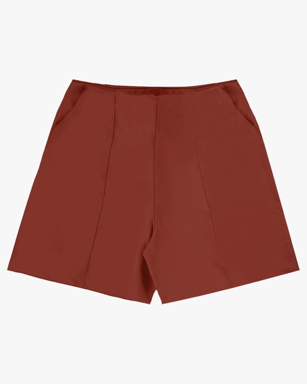 Shorts Feminino em Compact Montaria - Cereja Rosa - Ferrugem