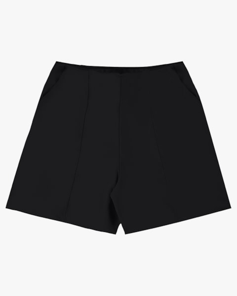Shorts Feminino em Compact Montaria - Cereja Rosa - Preto