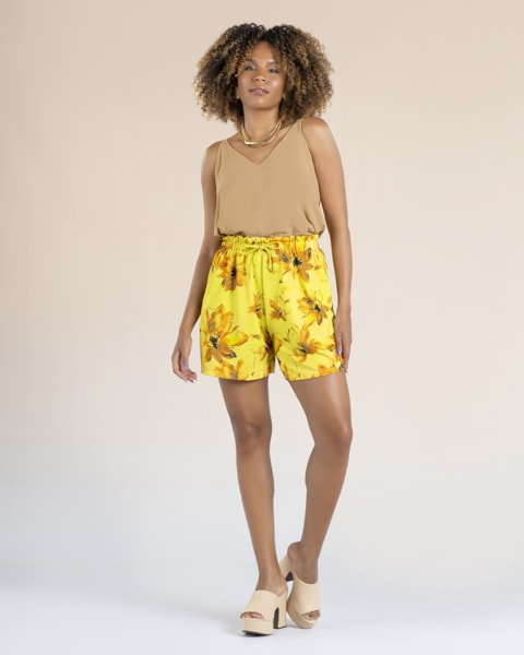 Shorts Feminino em Malha Anarruga - Cereja Rosa - Fresh