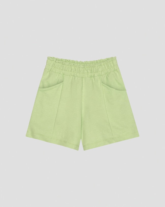 Shorts Feminino em Moletinho com Bolso Cereja Rosa Verde-2f2272a1-8ff4-4496-ae4f-912c74898a96