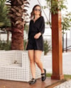 Shorts Feminino em Tecido Viscose Linho - Cereja Rosa - PRETO-68a913ca-11bb-4a39-b34a-c648b33d1a9f