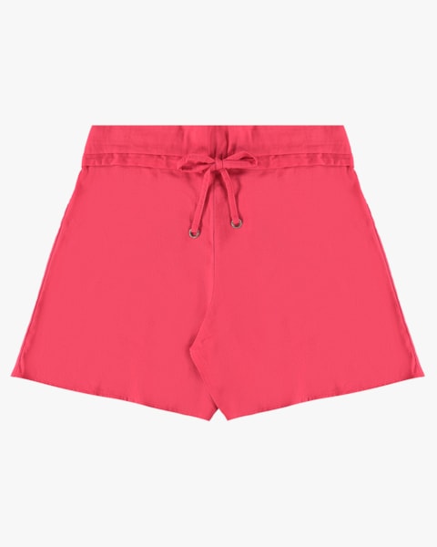 Shorts Feminino em Tecido Viscose Linho - Cereja Rosa - Rosa
