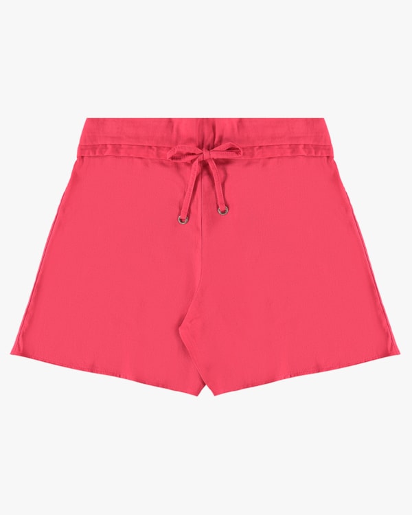 Shorts Feminino em Tecido Viscose Linho - Cereja Rosa - Rosa