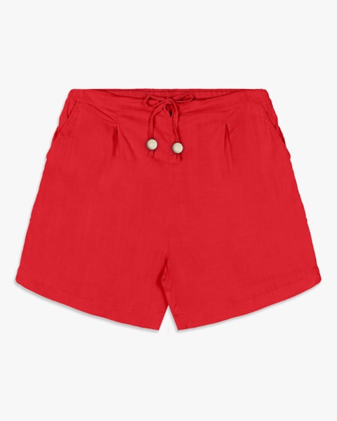 Shorts Feminino em Viscose com Amarração - Cereja Rosa - Cayenne