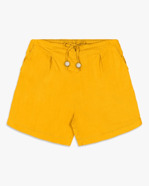 Shorts Feminino em Viscose com Amarração - Cereja Rosa - Gold