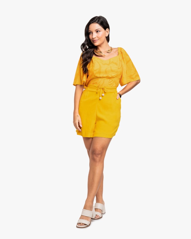 Shorts Feminino em Viscose com Amarração - Cereja Rosa - Gold-f7e9a3e3-354d-4985-bf7a-3891ce1b81e4