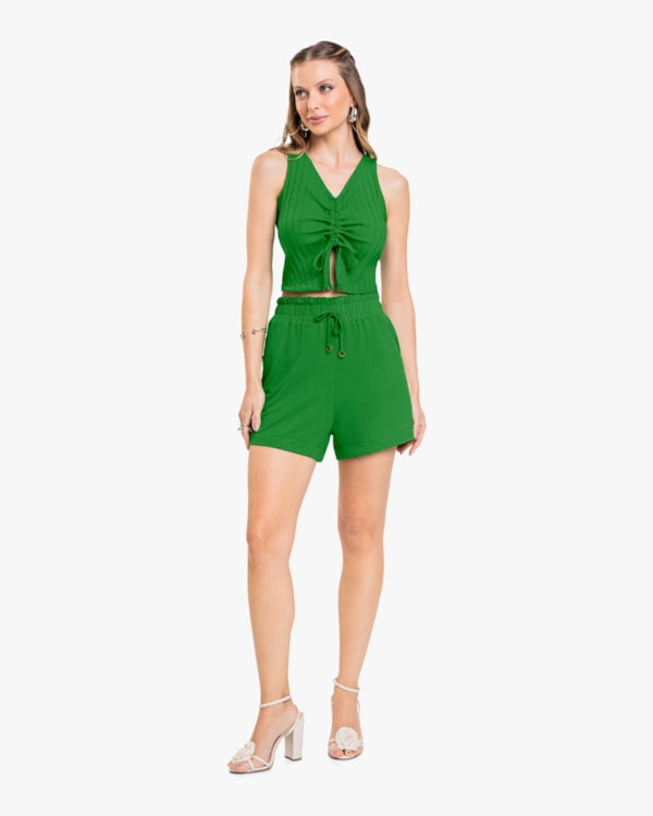 Shorts Feminino em Viscose com Bolso - Cereja Rosa - Online