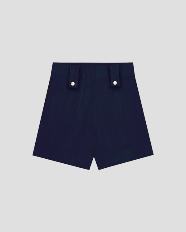 Shorts Feminino em Viscose com Bolsos Cereja Rosa Azul