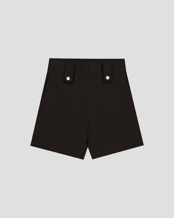 Shorts Feminino em Viscose com Bolsos Cereja Rosa Preto