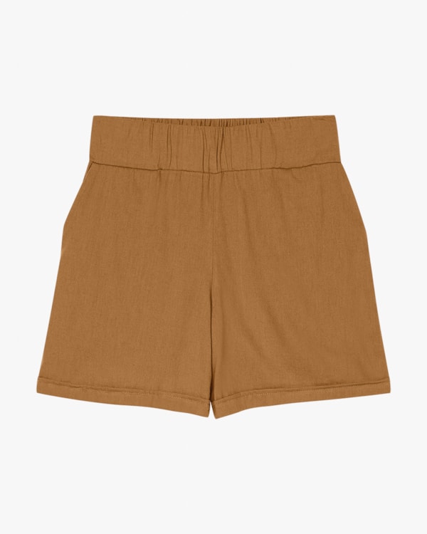 Shorts Feminino em Viscose Linho com Bolso - Cereja Rosa - Canela
