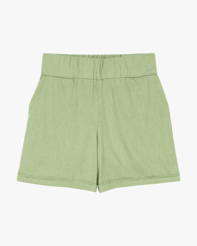 Shorts Feminino em Viscose Linho com Bolso - Cereja Rosa - Mint-26602db8-b97b-4de8-8b45-3d781d2d36c3