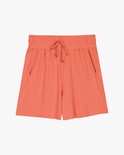 Shorts Feminino em Viscose Trabalhada com Bolso - Cereja Rosa - Mango