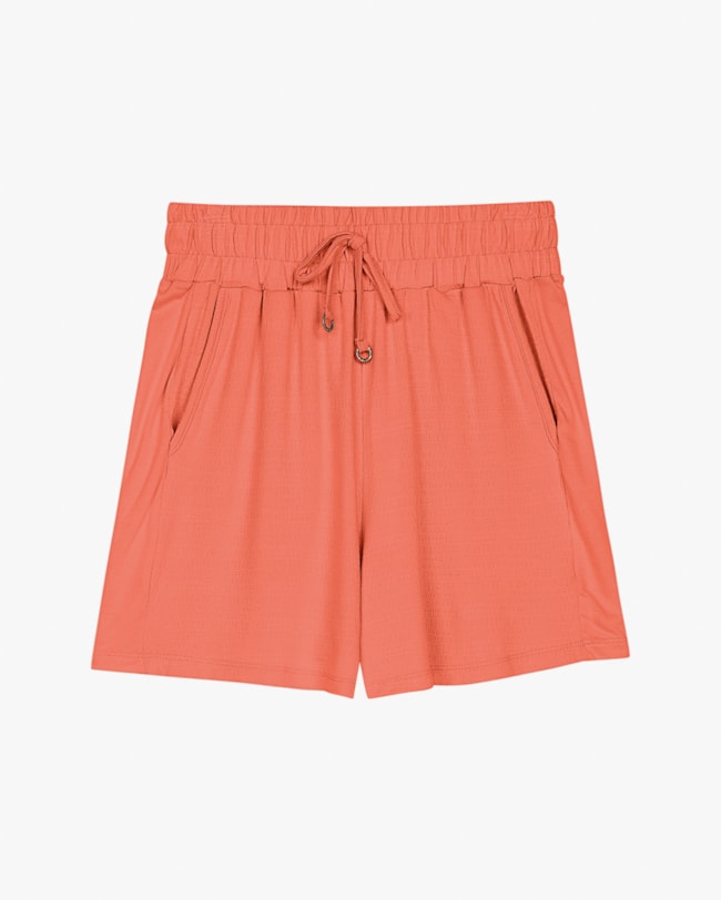 Shorts Feminino em Viscose Trabalhada com Bolso - Cereja Rosa - Mango-99688335-4448-493a-8d2e-b5de814f8183