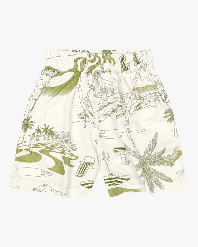 Shorts Feminino Estampado com Bolsos Cereja Rosa-a7ed4125-d192-4347-a21f-a334216c47ee