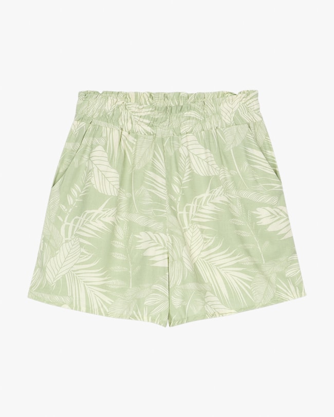 Shorts Feminino Estampado em Viscose Linho - Cereja Rosa - Mint-080a7465-7e5f-4860-ae21-9afa595fcda8