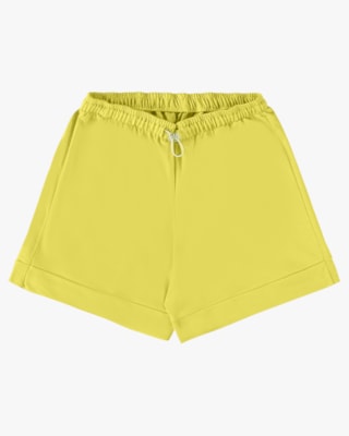 Shorts Feminino Juvenil com Elástico Ajustável - BaseD - Aspargo