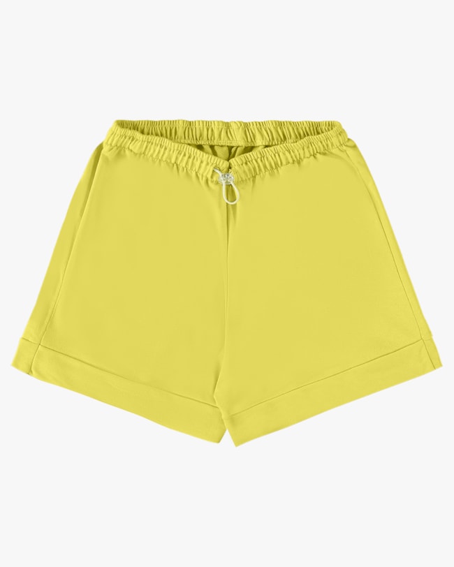 Shorts Feminino Juvenil com Elástico Ajustável - BaseD - Aspargo-d37a9cac-59b0-4ec6-9f28-78bc8a3a46ee