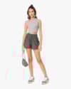Shorts Feminino Juvenil em Moletinho com Bolso - BaseD - Dark Gray-edf7c5e4-fded-4c23-a5f6-e0c19e0bda5e