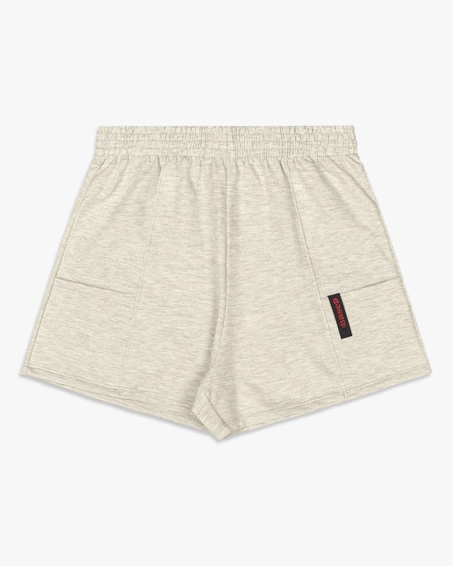 Shorts Feminino Juvenil em Moletinho com Bolso - BaseD - Mescla Banana-650a1fbd-2843-48e1-bef0-2596da8b94ec