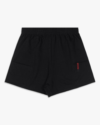 Shorts Feminino Juvenil em Moletinho com Bolso- BaseD - Preto