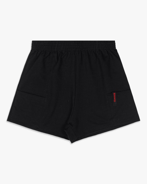 Shorts Feminino Juvenil em Moletinho com Bolso- BaseD - Preto