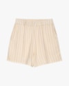 Shorts Feminino Listrado em Viscose Linho - Cereja Rosa - Baunilha-84a8d14e-ce58-4a84-99a8-52999d45c8be