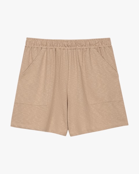 Shorts Feminino Plus Size com Bolso em Moletinho - Cereja Rosa - Toffee