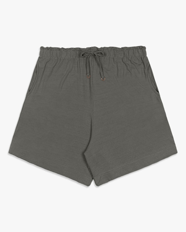 Shorts Feminino Plus Size em Viscose com Bolso - Cereja Rosa - Dark Gray-0a0e08f0-6fa3-4e7a-aef1-a328044f9535