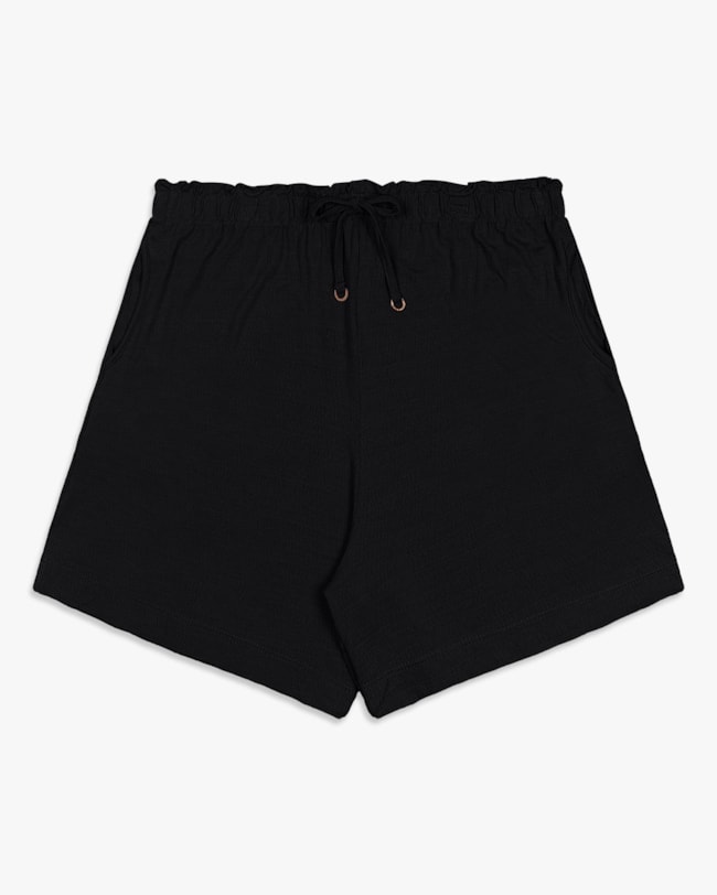 Shorts Feminino Plus Size em Viscose com Bolso - Cereja Rosa - Preto-ec875885-0099-4ddf-88c2-22b6f20cd9de