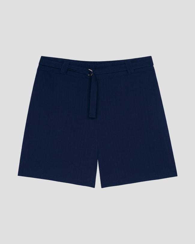 Shorts Feminino Plus Size em Viscose com Cinto Cereja Rosa Azul-77426dad-f212-4915-b3a6-ac4e937abf9a