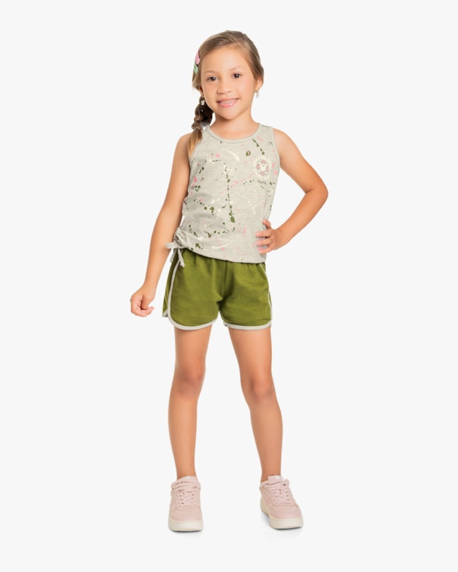 Shorts Infantil Feminino em Moletinho - Kely Kety - Oliveira-5d040bac-d526-4da3-bbff-49b10fe9eb72