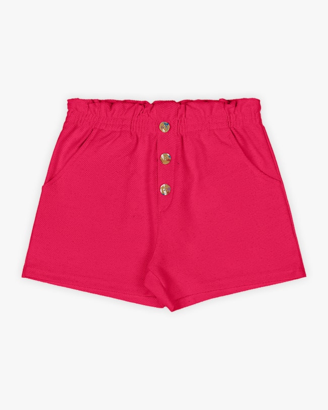Shorts Infantil Feminino em Moletinho Sarjado - Kely Kety - Cherry-967b75b1-1476-48a4-be0f-fe06c1c19a97