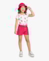 Shorts Infantil Feminino em Moletinho Sarjado - Kely Kety - Cherry-39145268-9998-4605-a986-01e6673287ca