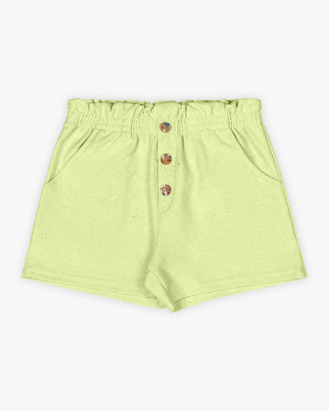 Shorts Infantil Feminino em Moletinho Sarjado - Kely Kety - Matcha-70051f78-b210-45ec-8351-e3670e27941d