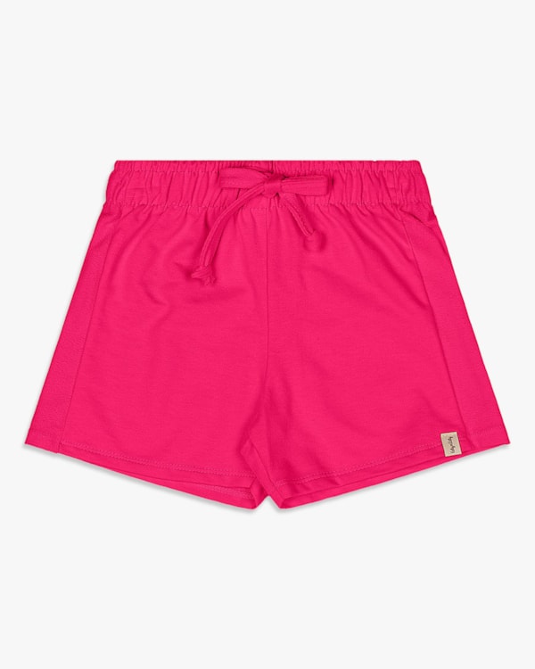 Shorts Infantil Menina em Moletinho - Kely Kety - Cherry