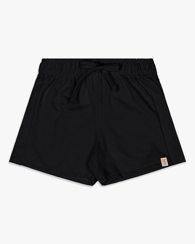 Shorts Infantil Menina em Moletinho - Kely Kety - Preto-385ec758-51c1-4ec7-ab48-db427768b0f6