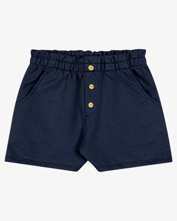 Shorts Infantil Menina em Moletinho Sarjado com Bolso - Kely Kety - Oxford