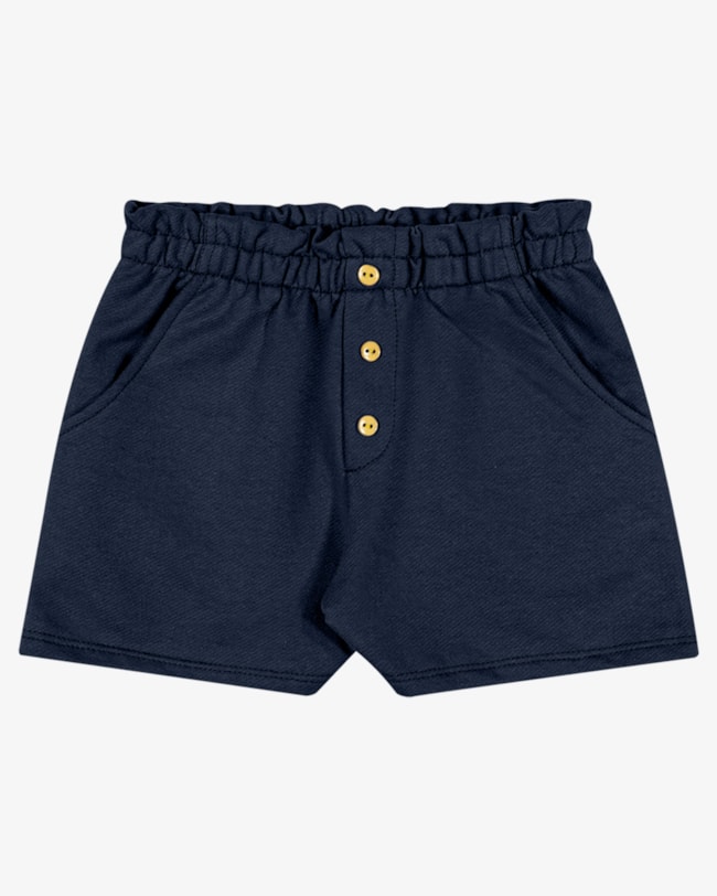 Shorts Infantil Menina em Moletinho Sarjado com Bolso - Kely Kety - Oxford-211d324c-32e9-497b-a8ff-cf457d0bfdc2