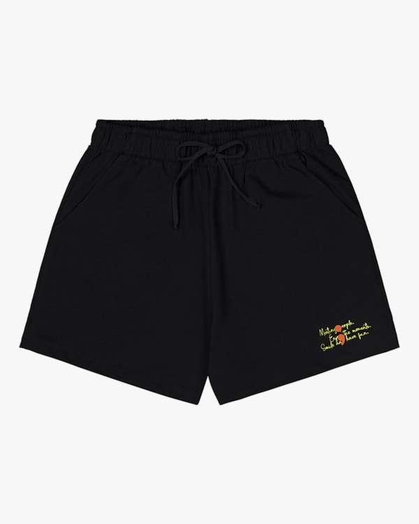 Shorts Juvenil Feminino em Moletinho BaseD Preto