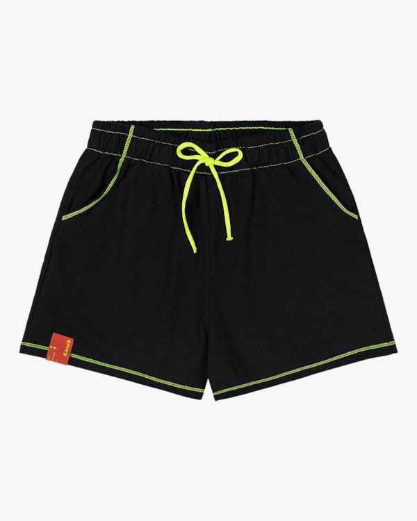 Shorts Juvenil Feminino em Moletinho BaseD Preto