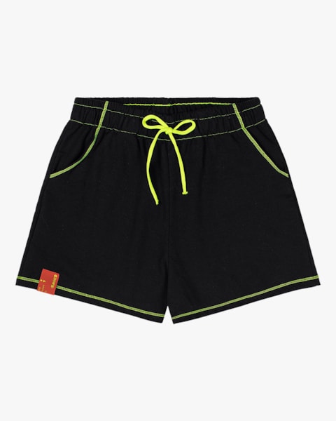 Shorts Juvenil Feminino em Moletinho BaseD Preto