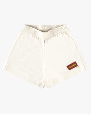 Shorts Juvenil Feminino em Moletinho Sarjado - BaseD - Off White